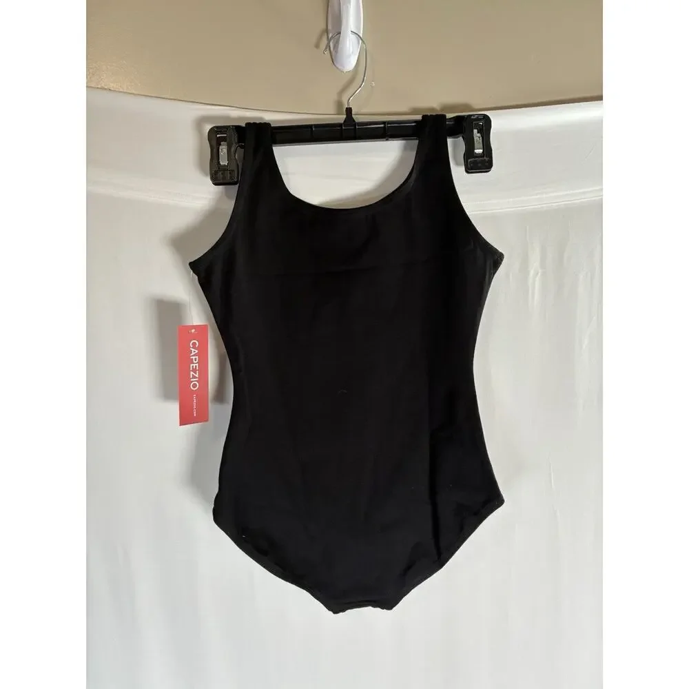 💰Capezio Dance Girls' High Neck Tank Leotard Black US XL Ballet Legline Dance